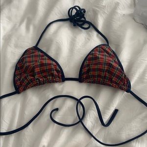 Plaid bikini top